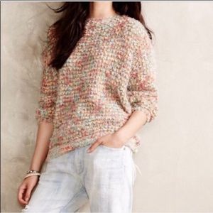 Anthropologie La Fee Vert Darien Crewneck Sweater Eyelash Confetti Women's Large